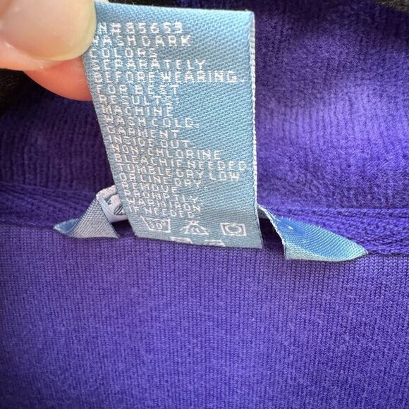 Koret Sport Vintage Womens Purple Full Zip Ruched High Collar Velour Jacket M - Picture 9 of 9